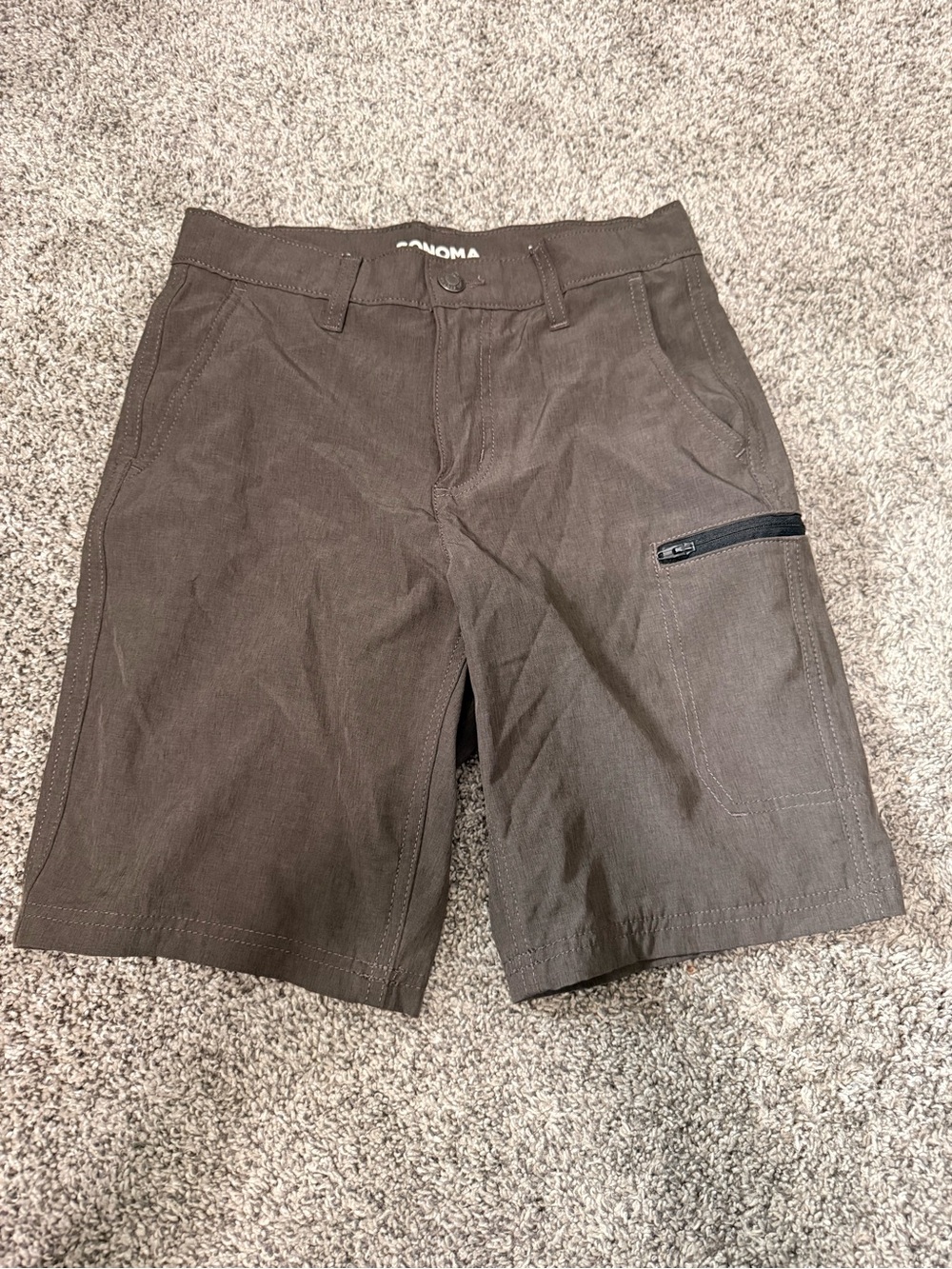 Sonoma Brown Kids Cargo Shorts with Side Zipper